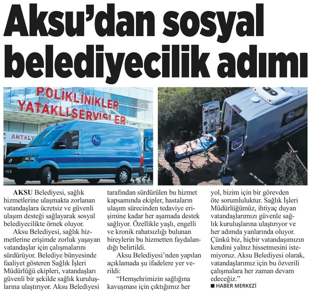 AKSU’DAN SOSYAL BELEDİYECİLİK ADIMI