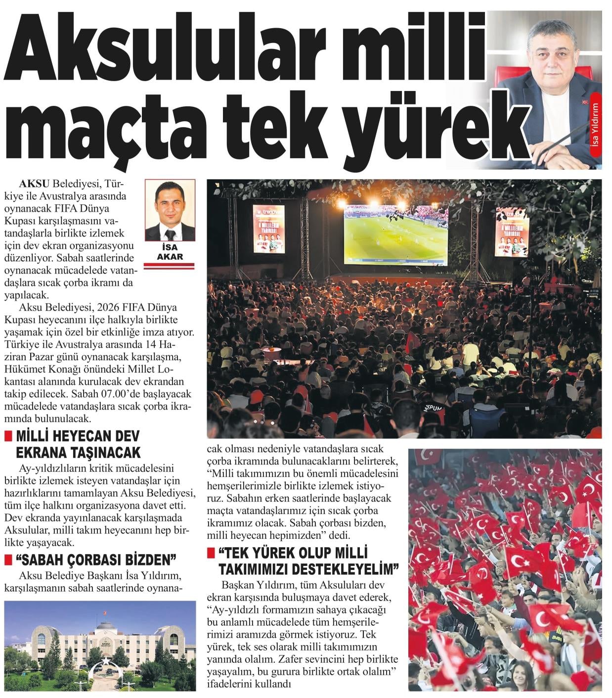 AKSULULAR MİLLİ MAÇTA TEK YÜREK