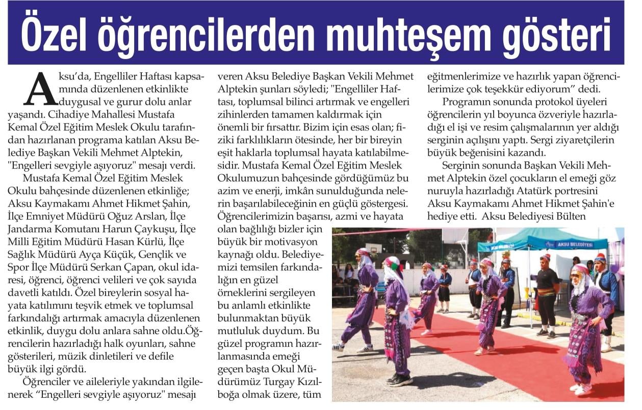 ÖZEL ÖĞRENCİLERDEN MUHTEŞEM GÖSTERİ